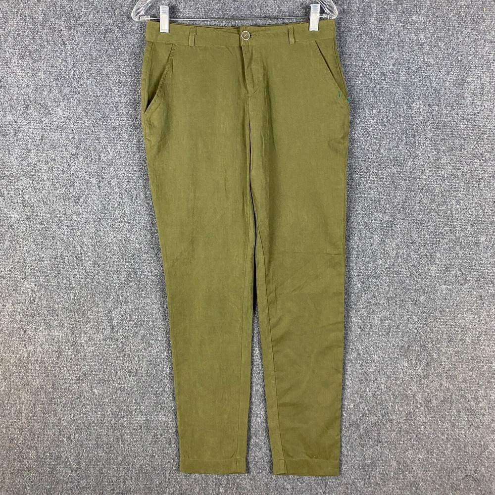 Beta House Pants Women's Size‎ 8 Chino Green Polyester Blend Mid Rise